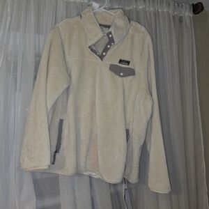 L.L. Bean Beige Fleece with Button Details